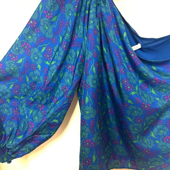 NWT Veronica Beard Lyric One Shoulder 100% Silk Floral Top - Cocktail Party Top - Picture 4 of 7